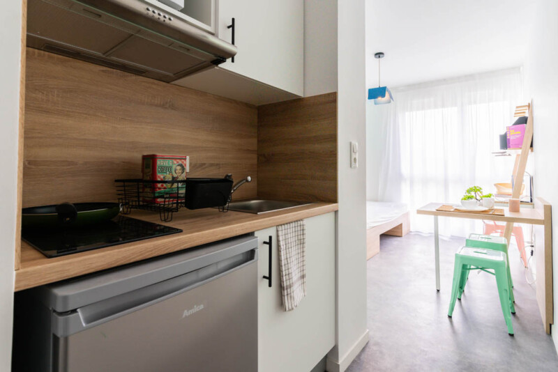 Residence étudiante UXCO Pixel Nantes - studio cuisine