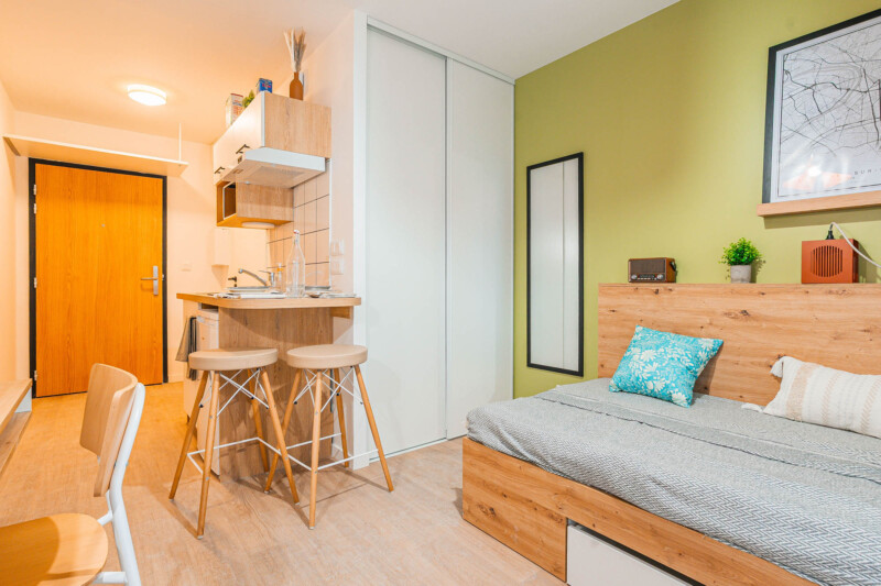 studio dans résidence étudiante à saint-ouen